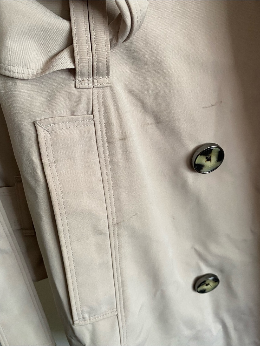 London Fog Cream Trench Coat - Picture 8 of 15